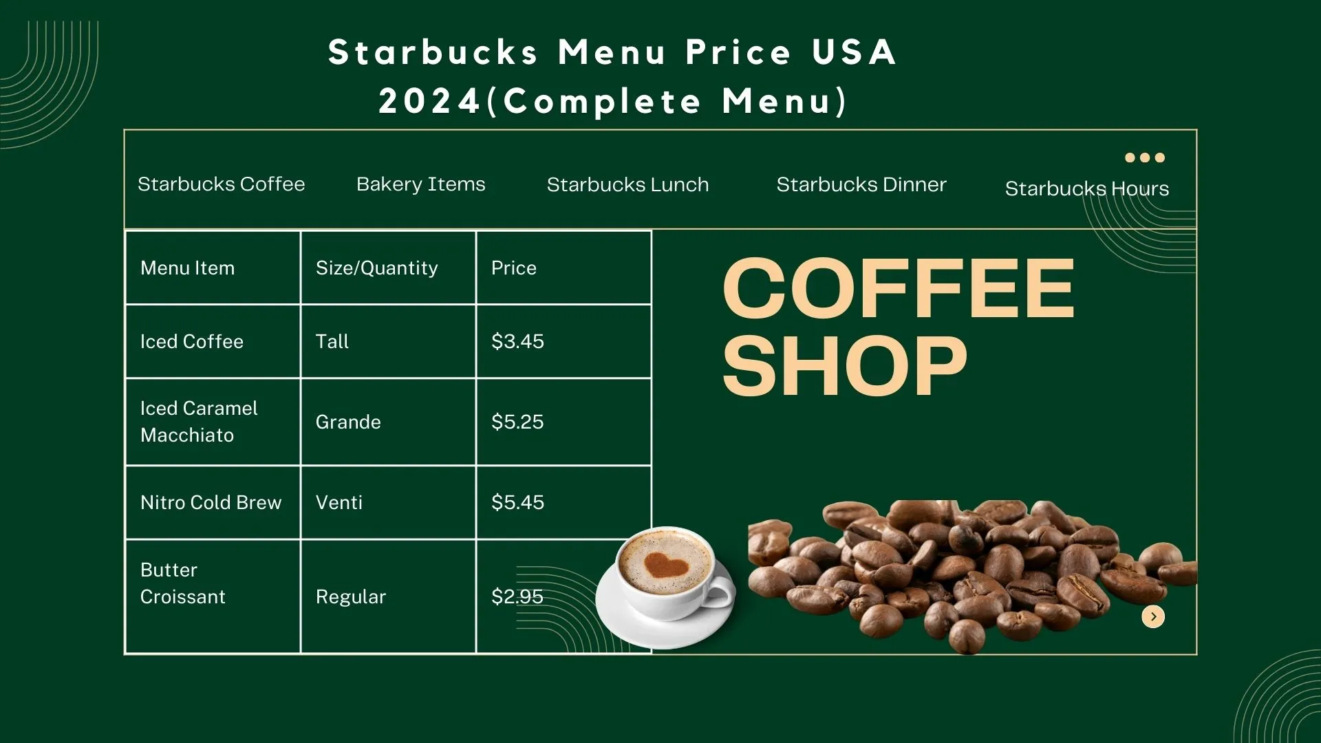 Starbucks Drink Menu With Prices: Discover Delicious Deals